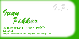 ivan pikker business card